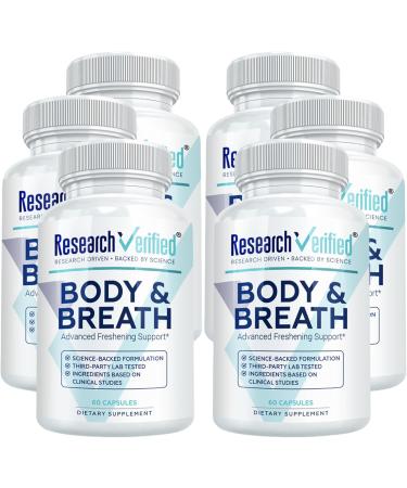 Research Verified Body & Breath Natural Deodorant & Freshener - Bad Breath & Body Odor Supplement - 60 Count (6 Months Supply)
