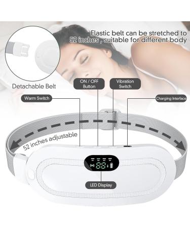 Period Heat Belt with Massage - Vibration Heating Pad for Menstrual Relief | 3 Heating Modes (White) - Shop Now! - Buy Online on GoSupps.com