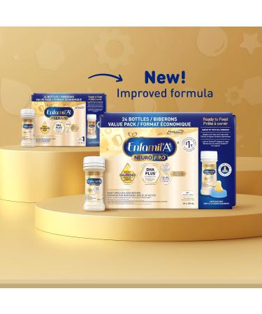 Enfamil A+ NeuroPro Ready to Feed Nursette Bottles with our Exclusive Blend Including 2 FL DHA and Naturally Occurring MFGM Components 0-12 Months 24x59ml - Buy Online on GoSupps.com