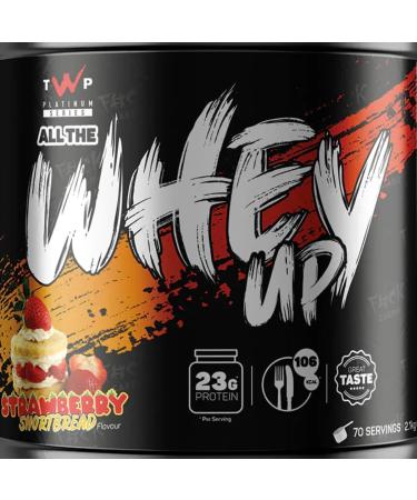 TWP Nutrition Platinum Series All The Whey Up Protein Powder Shake 23g Whey Protein Low Fat Low Carbs 2.1kg/900g & 70/30 Servings Vegetarian Friendly (Strawberry Shortbread 2.1kg) Strawberry Shortbread 2.1kg - Buy Online on GoSupps.com