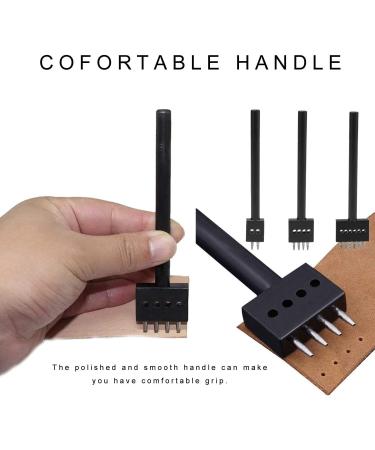 3pcs 5mm Prong Punch Tool Set for Leather Craft - Circular Cut Lacing Stitching Chisel DIY Kit - Buy Online on GoSupps.com