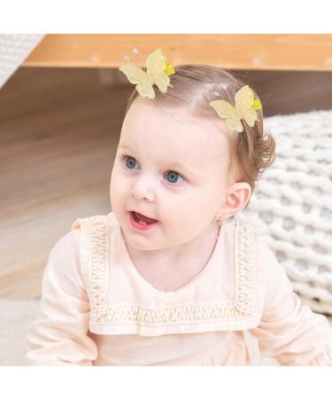 Girls Hair Clips Cute Butterfly Hair Clips Non-Slip Girls Hair Accessories Kids Barrettes for Birthday Christmas Children's Day Gift (Yellow) - Buy Online on GoSupps.com