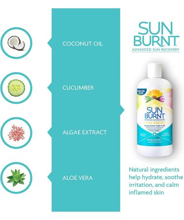 Sunburnt Ultra Hydrating Aloe Vera Gel - Organic Blend for Soothing & Hydrating Dry Skin - 16oz - Buy Online on GoSupps.com