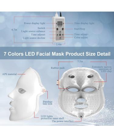 LED Face Mask Light Therapy Anti Acne 7 Color Photonic Mask for Skin Rejuvenation (Beige) - Buy Online on GoSupps.com