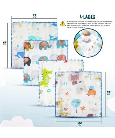 Omilion Baby Musselin Washy Wall Set - 18 Soft & Breathable Children's Napkins Face & Bath Towels for Newborns - Buy Online on GoSupps.com