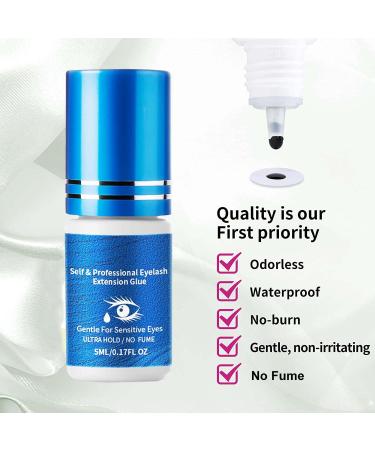 Extra Strong Eyelash Extension Glue - 5ml Smokeless Formula for Sensitive Eyes | 6-7 Week Hold | Professional Quality Eyelash Glue - Buy Online on GoSupps.com