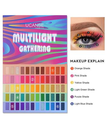 UCANBE 60-Color Eyeshadow Palette - Pro Matte, Shimmer, Metallic, Long-Lasting & Waterproof Rainbow Shades - Highly Pigmented Eye Shadow Set for Blendable Makeup Looks - Gift Kit Included - Buy Online on GoSupps.com