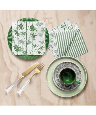 Buy PAW 3-Layer Paper Napkins (33x33 cm) - 20 Pack | Perfect for Birthdays Weddings & Parties | Eco-Friendly Bamboo Design - Green Stripes - Buy Online on GoSupps.com