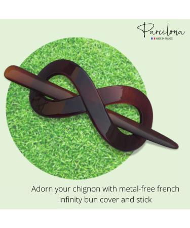 Parcelona French Infinity Brown Tortoise Shell Hair Slider Barrette Clip with Stick for Fine Hair Women & Girls - Buy Online on GoSupps.com