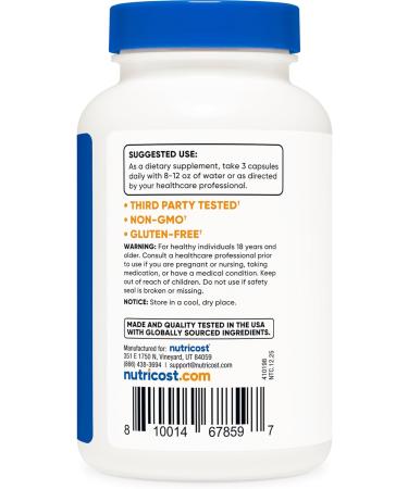 Nutricost Magnesium Taurate 1 500mg 240 Capsules - Gluten Free Non-GMO Vegan 80 Servings - Buy Online on GoSupps.com