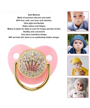 Bling Silicone Baby Pacifier for 6-18 months | Symmetrical One Piece Design | Promotes Healthy Oral Development | Ultra Light & Soft | Pink - Buy Online on GoSupps.com
