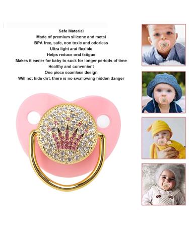 Buy Bling Baby Pacifier - Soft Silicone Lightweight & Curved Design for Newborns (6-18 Months) - Pink with Clip - Buy Online on GoSupps.com