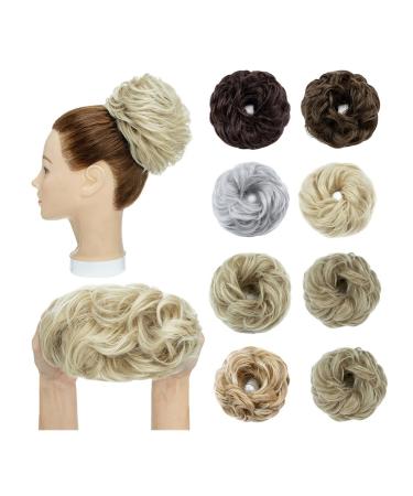 Hair Bun Hairpiece for Women Synthetic Hair Bun Extensions Messy Curly Elastic Hair Scrunchies Hairpieces Curly Chignon Donut Updo Ponytail Hair Pieces for Women Hair Chignons(27T613)