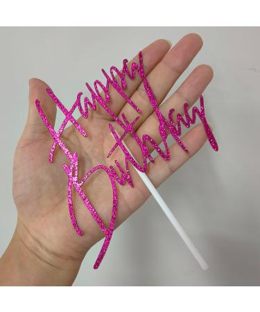 10Pcs Happy Birthday Cupcake Toppers rose red Glitter with Happy Birthday Letter Cake Topper Decoration for Birthday rose red Theme Party (Rose Red) - Buy Online on GoSupps.com