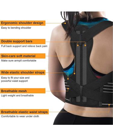 Adjustable Posture Corrector for Men and Women - XL Size | Back Brace for Shoulder Support, Hunchback Prevention, Posture Improvement, and Back Pain Relief - Buy Online on GoSupps.com