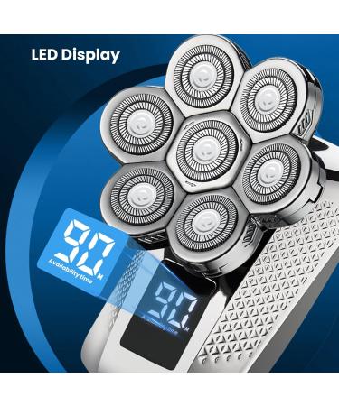 JoyGeek Head Shaver for Bald Men 7D Rechargeable Rotary Shaver 5 in 1 Waterproof Electric Razor with Nose Hair Trimmer Wet/Dry Beard Grooming Kit with LED Display & Travel Lock for Home Travel CA32 - Buy Online on GoSupps.com