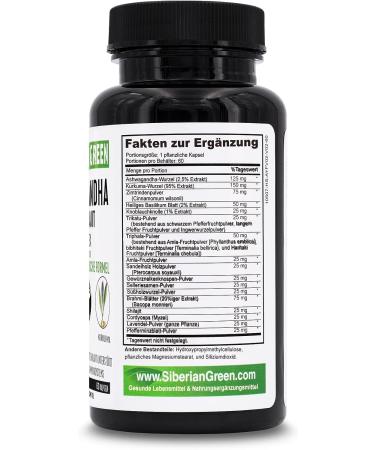 Siberian Green Ashwagandha Complex - 60 Capsules for Stress Relief, Energy Support, and Immune System Recovery - Buy Online on GoSupps.com