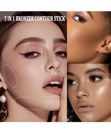 Matte Cream Bronzer Contour Stick with Cushion Applicator - Natural Makeup Effect (Shaded Gray) - Buy Online on GoSupps.com