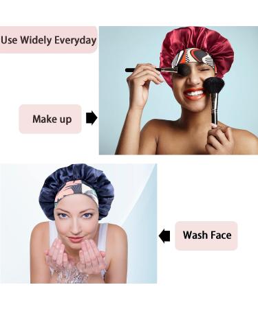 Holly LifePro 6PCS Satin Bonnets for Black Women & Girls | Large Band Silk Hair Bonnets with Tie Band | Silk Sleep Braids Bonnet - StyleF-02 - Buy Online on GoSupps.com