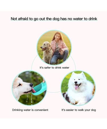 M&MKPET 12oz Dog Water Bottle for Walking | Portable Pet Water Dispenser Bowl | Outdoor Travel Drink Cup | Blue - Buy Online on GoSupps.com