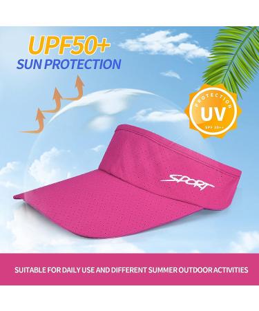 Bltong Sun Sports Visor Hat - UV Protection Breathable Adjustable Baseball Cap for Beach Golf Running Tennis Pink - Buy Online on GoSupps.com