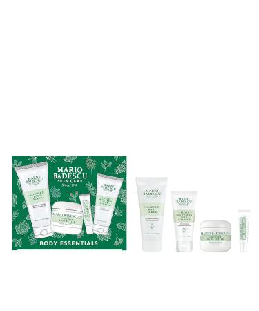 Shop Mario Badescu Best of Body Essentials 4 Piece Skincare Gift Set - Lip Balm Coconut Scrub & Body Butter - Perfect for All Skin Types - Buy Online on GoSupps.com