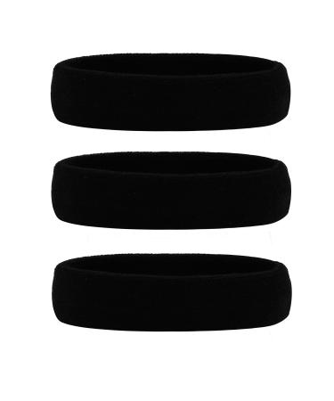 Hanerdun Sport head band women men welding ligaments head forehead frotee headband sport for running bike jogging tennis football black (3 pieces) - Buy Online on GoSupps.com