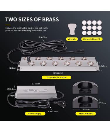 Buy Mogoulua 12 Head Ultrasound Fog Maker - 400W Waterproof Humidifier for Horticulture & Landscape - 8.5L/H Fog Output - Buy Online on GoSupps.com