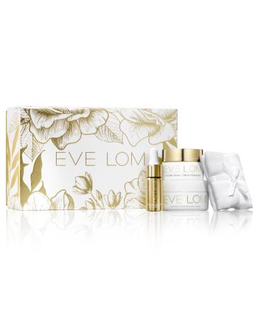 EVE LOM Radiant Renewal Ritual Set | includes 50ml Cleanser Muslin Cleansing Cloth 9.5ml Radiance Repair Retinol Serum 30ml Moisture Cream 4 piece holiday Multicolor