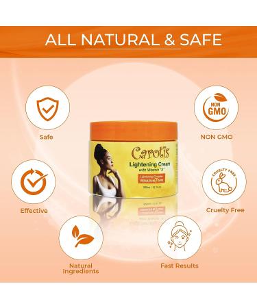 CAROT S Carotis Skin Brightening Cream 300ml - 7 Day Night Cream with Vitamin A for Dark Spots & Uneven Skin Tone - Buy Online on GoSupps.com