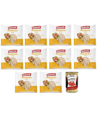 Italian Gourmet E.R. Roberto GranPiada Classic Pack of 10 Fine and Scented Bread 330 g Each Pack Contains 3 Envelopes + Polpa di Pomodoro 400 g