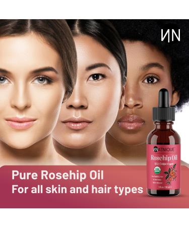 Natnique Organic Rosehip Seed Oil 1 oz USDA Certified Cold-Pressed Moisturizer for Face Skin & Hair Natural Hydrating Serum for Wrinkles & Fine Lines Ideal for Gua Sha Massage & Radiant Glow - Buy Online on GoSupps.com