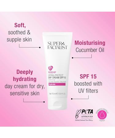 Super Facialist Rosehip Hydrate Radiance Day Cream SPF15 - 75ml - Buy Online on GoSupps.com