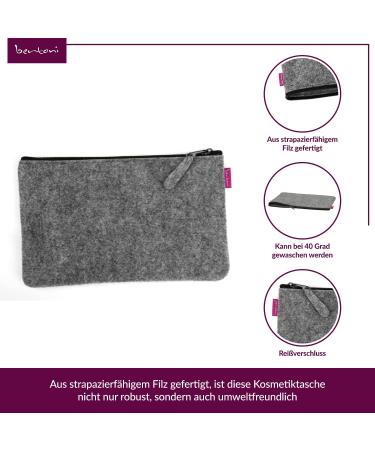 Shop BERTONI Owl-Eleonora Cosmetic Bag | Grey Felt Make-Up Case with Unique Motifs - International Shipping Available - Buy Online on GoSupps.com