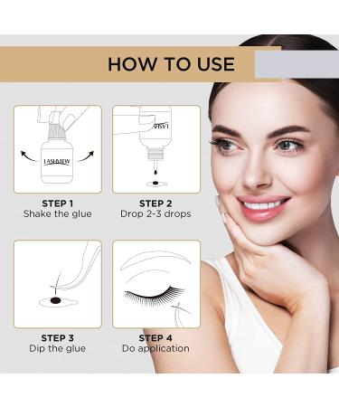 LASHVIEW 1s Extra Strong Eyelash Extension Glue 5ml - Professional Semi-Permanent Black Adhesive - Buy Online on GoSupps.com
