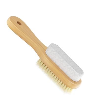 Aisilk Foot Bristle Brush & Pumice Stone Combo - Exfoliator for Pedicures, Calluses Remover - Wooden Handle with Rope - Body & Feet Scrubber for Massage, SPA, Sauna - 1 Count - Buy Online on GoSupps.com