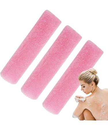Mesh Body Wipes African Mesh Sponge African Mesh Nylon Mesh Shower Mesh Scrubber - 3 Bath Sponges for Dead Skin Removal for Women and Men Pink - Buy Online on GoSupps.com