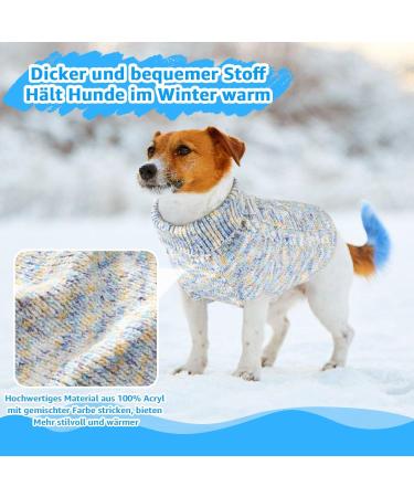 Slowton Dog Sweater for Small Dogs | Turtleneck Pet Sweater | Winter Knitting Sweater for Chihuahua & Dachshund | Light Blue XL Size - Buy Online on GoSupps.com