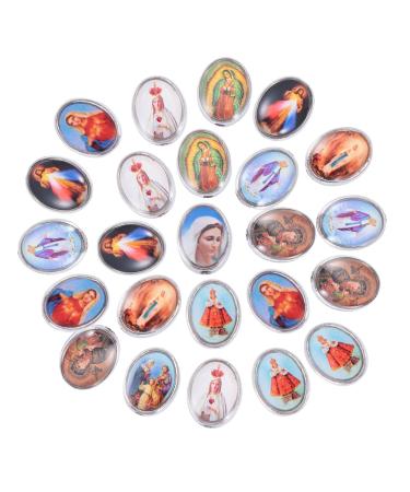 COHEALI Bracelets Beads 40pcs Religious Figure Jewelry Necklace Cross Labret Jewelry Necklace Fitting Sticker Bracelet Random 0.7X1CM