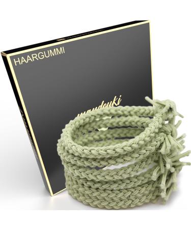 Mandouki hair tie (6 pieces) - Elegant braided hair tie: ultimate support and durability for women and girls pastel green - Buy Online on GoSupps.com