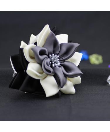 Merdia Jaw Hair Claw Clip for Women - Sharp Leaves Flower Design, Mix Color (Black, White, Grey) - Buy Online on GoSupps.com