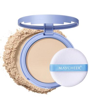 Oil Control Face Pressed Powder Matte and Smooth Translucent Powder Setting Powder Makeup Waterproof Long Lasting Finishing Face Powder Cruelty-free 0.35Oz (01 White)