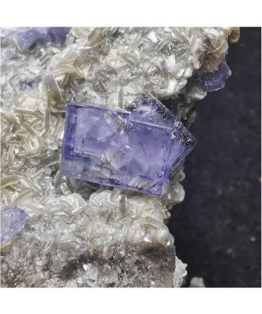 Room Decoration Natural Crystal Rough 47.8gRestoration of Quartz Gemstones from Yaogangxian Natural Purplish Blue Fluorite and mica intergrowth Minerals - Buy Online on GoSupps.com