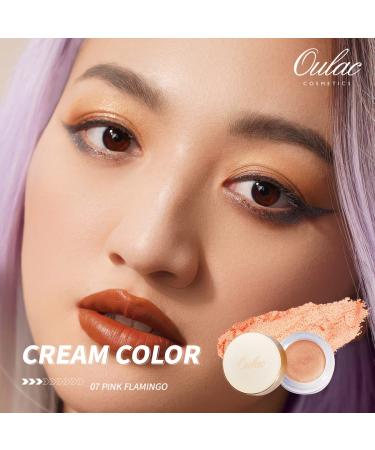 Oulac Light Peach Glitter Eyeshadow - Highly Pigmented, Waterproof & Long Lasting - Multi-use Eye Makeup with Smooth Formula - 0.42 oz (07) Pink - Buy Online on GoSupps.com