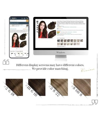 Buy Vivien Real Hair Extensions - Brown & Black Ombre Tressen 60cm | 100g | #1b/6/1b for Stunning Volume - Buy Online on GoSupps.com