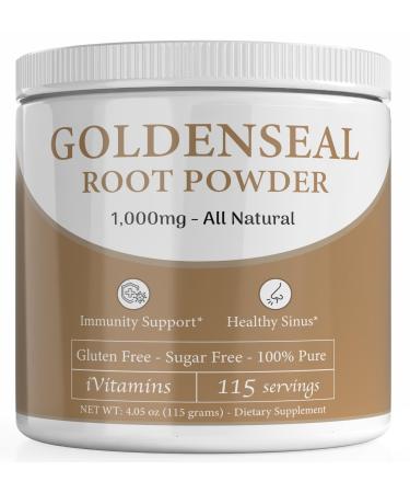 iVitamins Golden Seal Powder - Golden Seal Powder for Sinus - Goldenseal - Echinacea Goldenseal - Goldenseal Root - Golden Seal - Goldenseal Root Powder Organic - 1 000mg per Serving - 115 Servings
