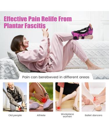 Plantar Fasciitis Night Splint & Brace - Double Effect Relief for Men & Women - Heel Pain Support in Purple - Buy Online on GoSupps.com