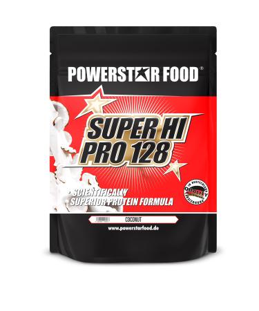 Powerstar Super Hi Pro 128 |Multi-component protein powder Coconut 1kg |Highly possible biological value |Protein powder with 79% protein i.tr.|Protein shake for muscle building & weight loss coconut 1 kg (1 Pack)
