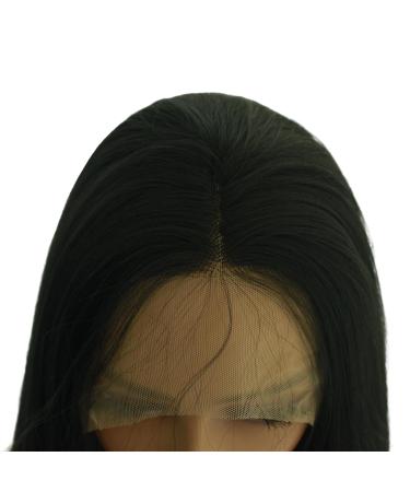 Greenmir Black Lace Front Wigs for Women - 24in Yaki Heat-Resistant Synthetic Hair 13x4 Side Part Lace Wig - Buy Online on GoSupps.com