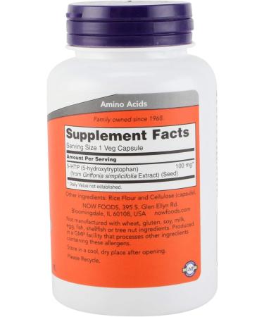 Now Foods 5-HTP 100 MG - Natural Mood Support Supplement | 120 Capsules Fast International Shipping - Buy Online on GoSupps.com